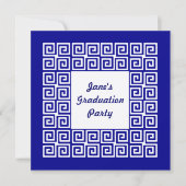 Marine-Blau u. Silber-Schlüsselabsolvent-Party Einladung (Vorderseite)