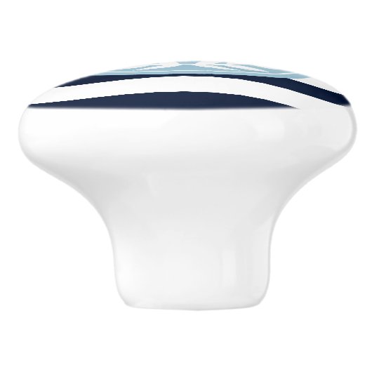 Marine-Blau-u. Weiß-Streifen mit hellblauem Keramikknauf (Seitenansicht)