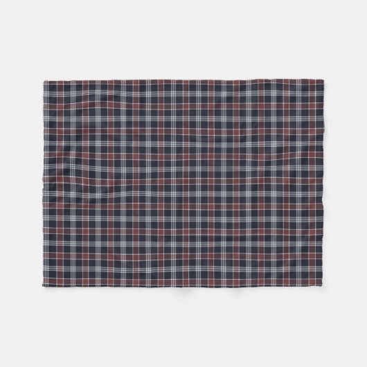 Marine-Blau und Burgunder kariert Fleecedecke (Vorderseite (Horizontal))