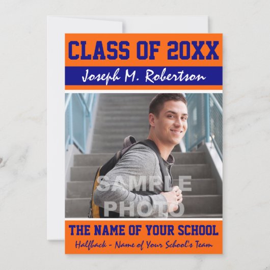 Marine-Blau und Einladung (Rückseite)