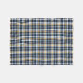 Marine-Blau und gelbes Goldsportliches kariertes Fleecedecke (Vorderseite (Horizontal))