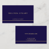 Marine-Blau und Gold elegant Visitenkarte (Vorne/Hinten)