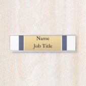 Marine Blau und Gold Klasse Elegant Custom Türschild (Vorderseite )