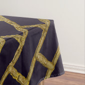 Marine-Blau und Goldziegelstein-Muster Tischdecke (Beispiel)