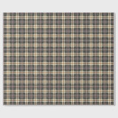 Marine-Blau und rustikales kariertes Sahnemuster Geschenkpapier (Flach)