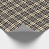 Marine-Blau und rustikales kariertes Sahnemuster Geschenkpapier (Ecke)