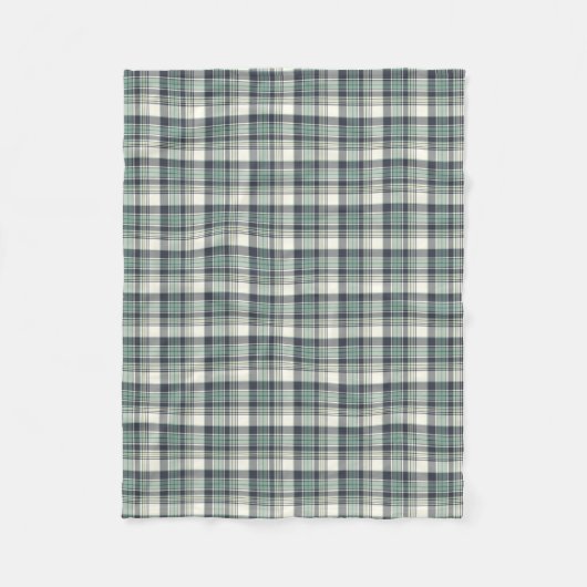 Marine-Blau und Seafoam grünes kariertes Fleecedecke (Vorderseite)