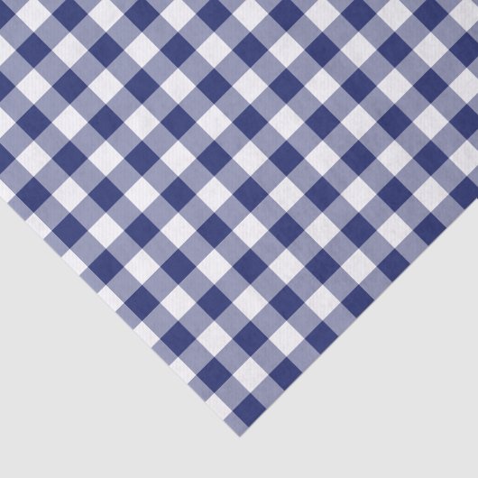 Marine-Blau-und Weiß-Gingham-Muster Seidenpapier (Ausschnitt)