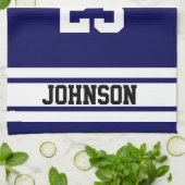 Marine-Blau-und Weiß-Sport-Basketball Handtuch (Gefaltet)