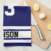 Marine-Blau-und Weiß-Sport-Basketball Handtuch (Viertel Falte)