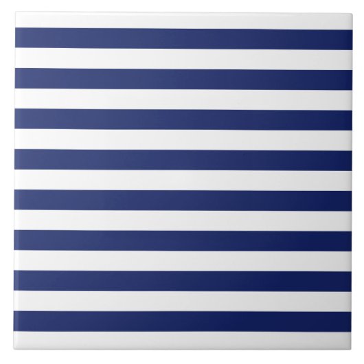 Marine-Blau-und Weiß-Streifen-Muster Fliese (Vorderseite)