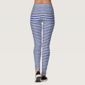 Marine-Blau-und Weiß-Streifen-Muster Leggings (Rückseite)