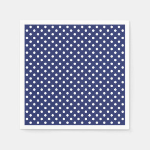 Marine-Blau-und Weiß-Tupfen-Muster Serviette
