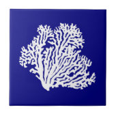 Marine-Blau-und weißeküstendekor-Koralle Fliese (Vorderseite)