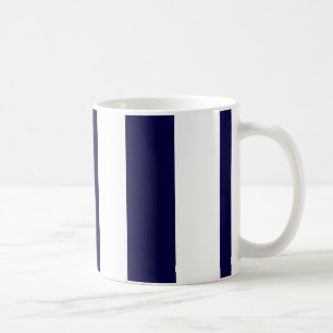 Marine-Blau-und weißesgroßes Streifen-Extramuste Kaffeetasse