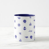 Marine-Blau-und weißesseemuster Tasse (Zentrum)