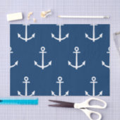 Marine-Blau verankert Muster 1 Seidenpapier (Handwerk)