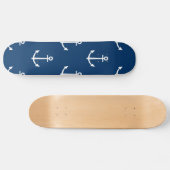 Marine-Blau verankert Muster 1 Skateboard (Horizontal)
