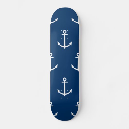 Marine-Blau verankert Muster 1 Skateboard (Vorderseite)