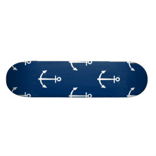 Marine-Blau verankert Muster 1 Skateboard