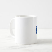 Marine-Blau versendet Rad-Silhouette Kaffeetasse (Vorderseite Links)