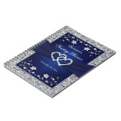 Marine-Blau, versilbert verbindendes Notizblock (Linke Seite)