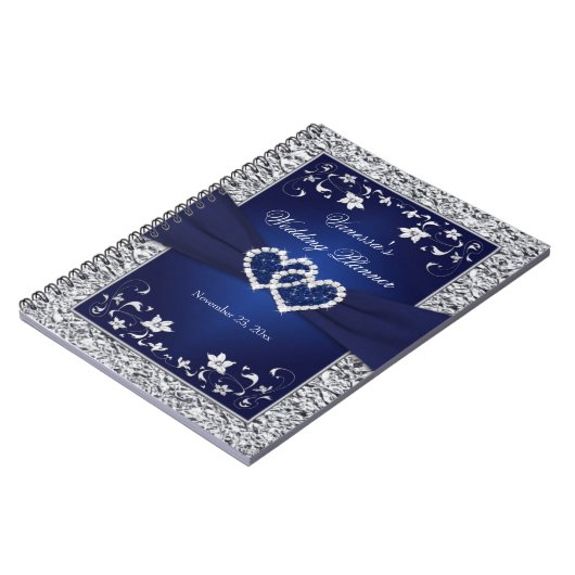 Marine-Blau, versilbert verbindendes Notizblock (Linke Seite)