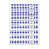 Marine-Blau-weißes Gingham-Muster Rundum-Adressaufkleber (Bogen)