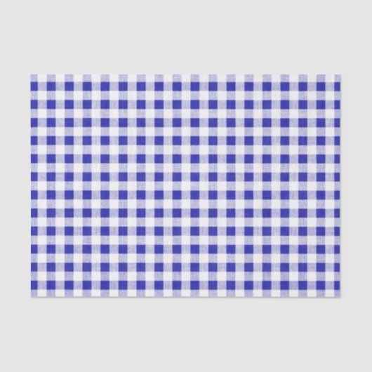 Marine-Blau-weißes Gingham-Muster Seidenpapier (Vorderseite)