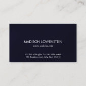 Marine-Blau-wunderliche Glühlampe modern Visitenkarte (Rückseite)