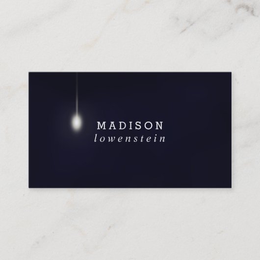 Marine-Blau-wunderliche Glühlampe modern Visitenkarte (Vorderseite)