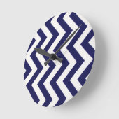 Marine-Blau Zickzack Runde Wanduhr (Winkel)