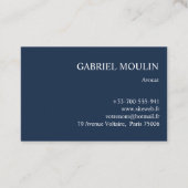 MARINE BLAUE VISITENKARTE MIT INITIALEN  (Rückseite)