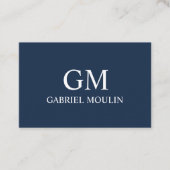 MARINE BLAUE VISITENKARTE MIT INITIALEN  (Vorderseite)
