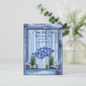 Marine - Blauer Texturierter Unterwasserfisch Save Ankündigungspostkarte (Stehend Vorderseite)