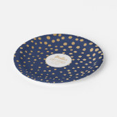 Marine-Blaugoldpunktjungen-Babypartydekor Pappteller (Schrägansicht)