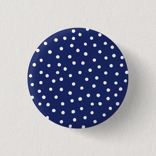 Marine-Blauund Weißconfetti-Punkt-Muster Button (Vorderseite)