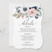 Marine Blooms Bachelorette Weekend Itinerary Einladung (Rückseite)