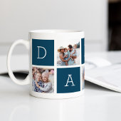 Marine Blue | Custom Daddy 5 Foto Collage Kaffeetasse