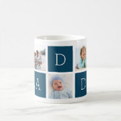 Marine Blue | Custom Daddy 5 Foto Collage Kaffeetasse (Mittel)