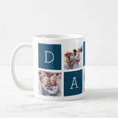 Marine Blue | Custom Daddy 5 Foto Collage Kaffeetasse (Links)