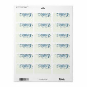 Marine Blue Floral Wedding Blank Address Labels Adressaufkleber (Vorne)