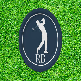 Marine Blue Golf Pappteller