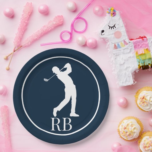 Marine Blue Golf Pappteller (Party)