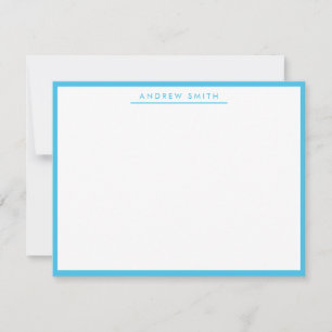 Marine Blue Simple Line Moderne Klassik Minimalist Mitteilungskarte