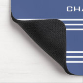 Marine Blue Stripes benutzerdefiniertes Monogramm- Mousepad (Ecke)