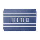 Marine Blue Stripes Custom Text Bad Matten (Vorderseite)