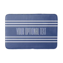Marine Blue Stripes Custom Text Bad Matten
