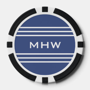 Marine Blue Stripes kundenspezifische Poker-Chips Pokerchips