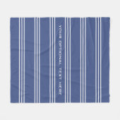 Marine Blue Stripes-Vliesdecke Fleecedecke (Vorderseite (Horizontal))
